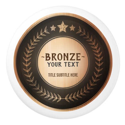 CUSTOM PRINT DIY MEDAL Bronze Champion EDITABLE Keramikknauf (Vorderseite)