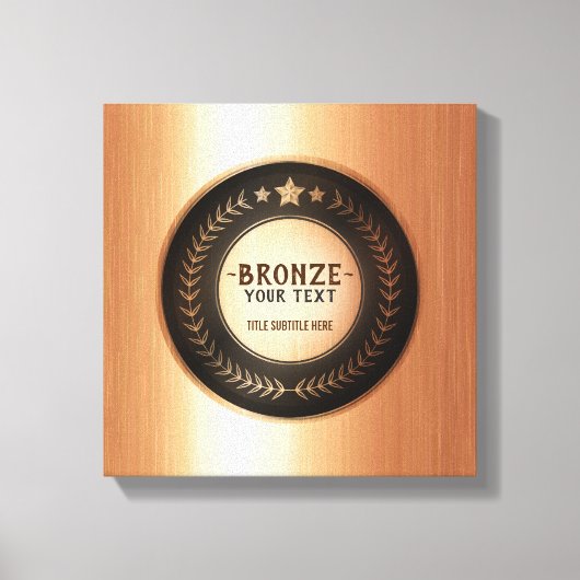 CUSTOM PRINT DIY MEDAL Bronze Champion EDITABLE Leinwanddruck (Vorderseite)