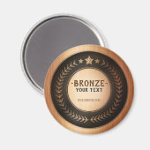 CUSTOM PRINT DIY MEDAL Bronze Champion EDITABLE Magnet (Vorderseite/Rückseite)