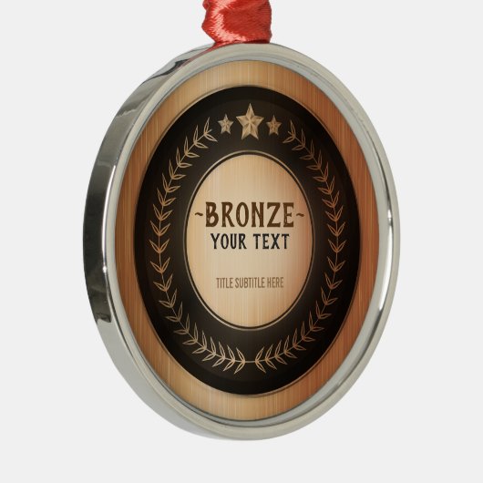 CUSTOM PRINT DIY MEDAL Bronze Champion EDITABLE Ornament Aus Metall (Rechts)