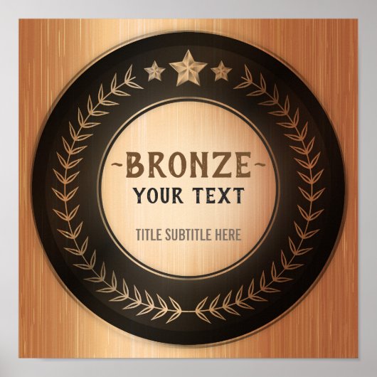 CUSTOM PRINT DIY MEDAL Bronze Champion EDITABLE Poster (Vorne)