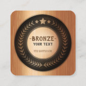 CUSTOM PRINT DIY MEDAL Bronze Champion EDITABLE Quadratische Visitenkarte (Rückseite)