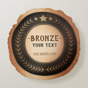 CUSTOM PRINT DIY MEDAL Bronze Champion EDITABLE Rundes Kissen