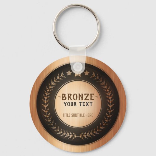 CUSTOM PRINT DIY MEDAL Bronze Champion EDITABLE Schlüsselanhänger (Vorderseite)