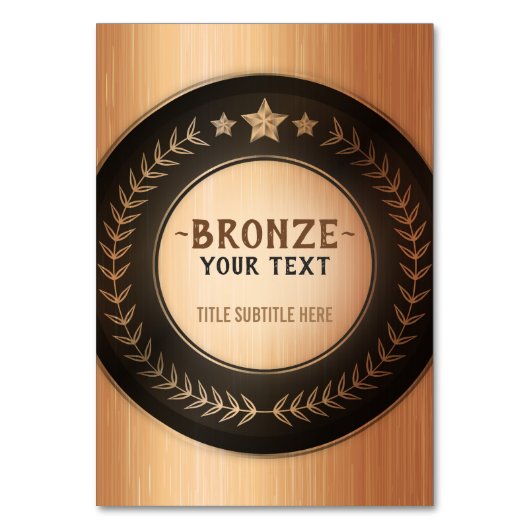 CUSTOM PRINT DIY MEDAL Bronze Champion EDITABLE Tischnummer (Vorderseite)