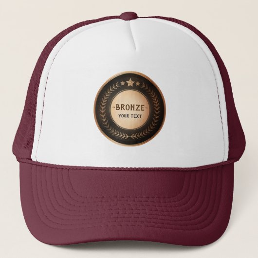 CUSTOM PRINT DIY MEDAL Bronze Champion EDITABLE Truckerkappe (Vorderseite)