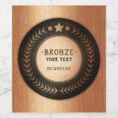 CUSTOM PRINT DIY MEDAL Bronze Champion EDITABLE Weinetikett (Einzelnes Label)