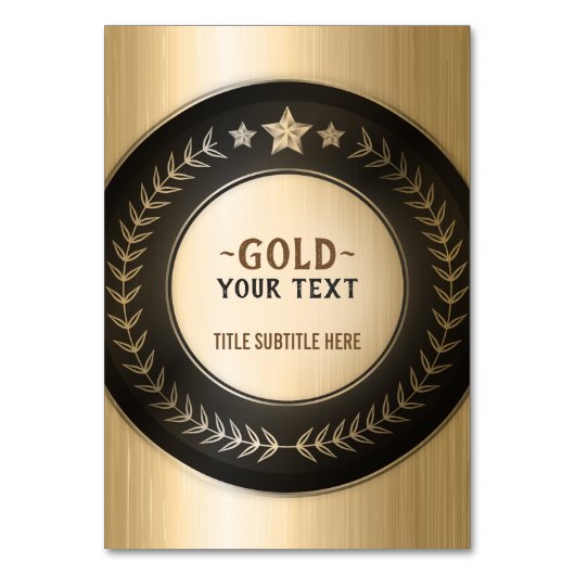 CUSTOM PRINT DIY MEDAL Gold #1 ADD YOUR LOGO Edit Tischnummer (Vorderseite)