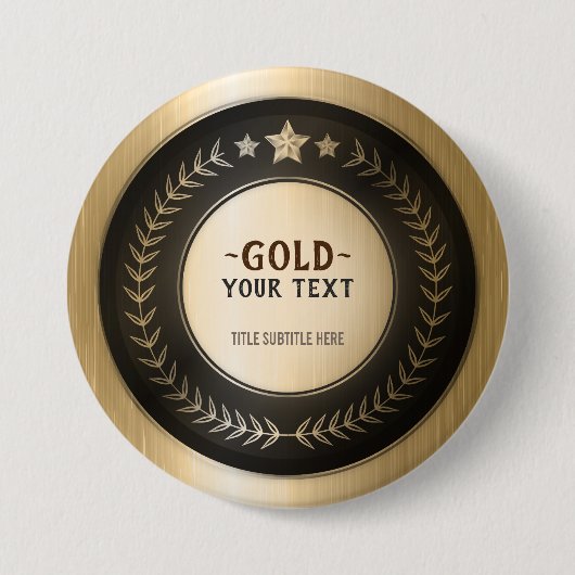 CUSTOM PRINT DIY MEDAL Gold #1 Champion EDITABLE Button (Vorderseite)