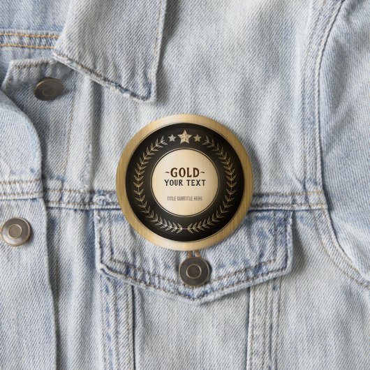 CUSTOM PRINT DIY MEDAL Gold #1 Champion EDITABLE Button (Beispiel)