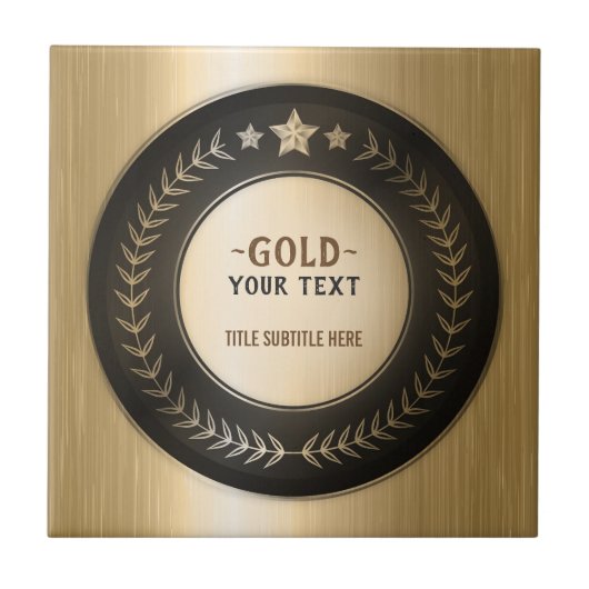CUSTOM PRINT DIY MEDAL Gold #1 Champion EDITABLE Fliese (Vorderseite)