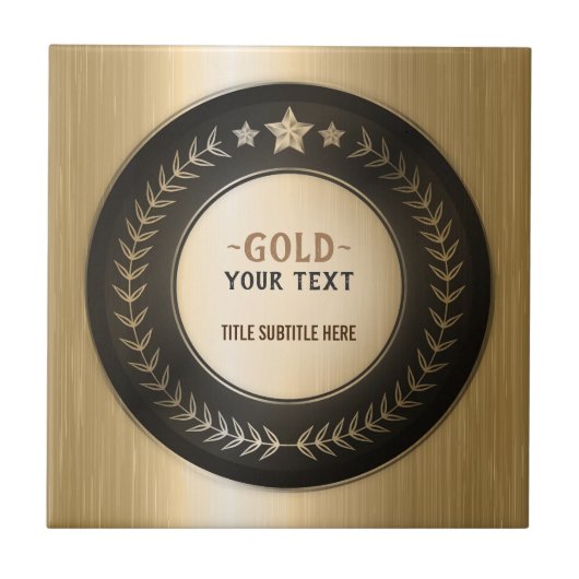 CUSTOM PRINT DIY MEDAL Gold #1 Champion EDITABLE Fliese (Vorderseite)