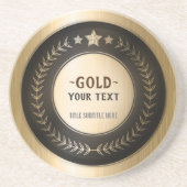 CUSTOM PRINT DIY MEDAL Gold #1 Champion EDITABLE Getränkeuntersetzer (Vorne)
