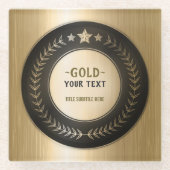 CUSTOM PRINT DIY MEDAL Gold #1 Champion EDITABLE Glasuntersetzer (Vorderseite)