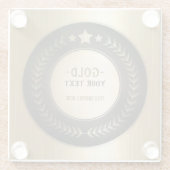 CUSTOM PRINT DIY MEDAL Gold #1 Champion EDITABLE Glasuntersetzer (Rückseite)