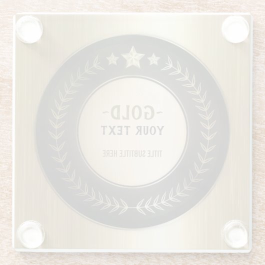 CUSTOM PRINT DIY MEDAL Gold #1 Champion EDITABLE Glasuntersetzer (Rückseite)
