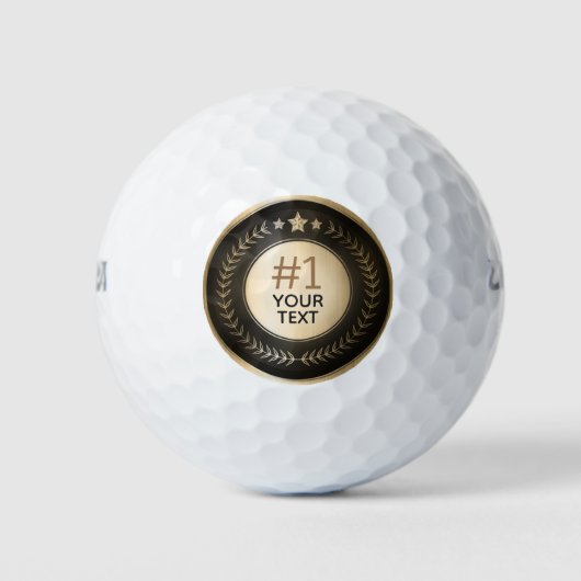 CUSTOM PRINT DIY MEDAL Gold #1 Champion EDITABLE Golfball (Vorderseite)