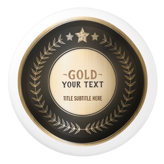 CUSTOM PRINT DIY MEDAL Gold #1 Champion EDITABLE Keramikknauf (Vorderseite)