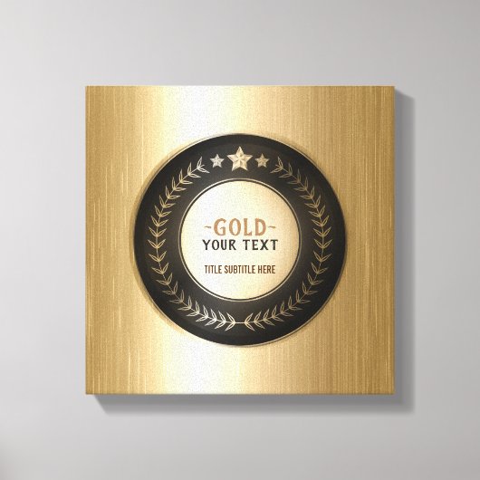 CUSTOM PRINT DIY MEDAL Gold #1 Champion EDITABLE Leinwanddruck (Vorderseite)