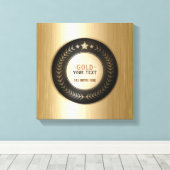CUSTOM PRINT DIY MEDAL Gold #1 Champion EDITABLE Leinwanddruck (Insitu (Holzboden))