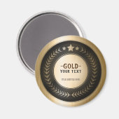 CUSTOM PRINT DIY MEDAL Gold #1 Champion EDITABLE Magnet (Vorderseite/Rückseite)
