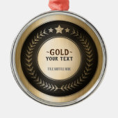 CUSTOM PRINT DIY MEDAL Gold #1 Champion EDITABLE Ornament Aus Metall (Vorne)
