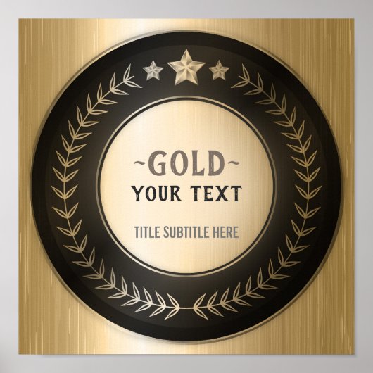 CUSTOM PRINT DIY MEDAL Gold #1 Champion EDITABLE Poster (Vorne)