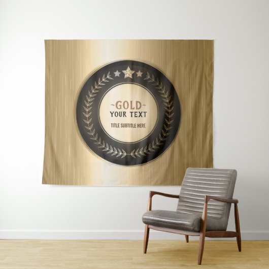 CUSTOM PRINT DIY MEDAL Gold #1 Champion EDITABLE Wandteppich (Beispiel (Horizontal))