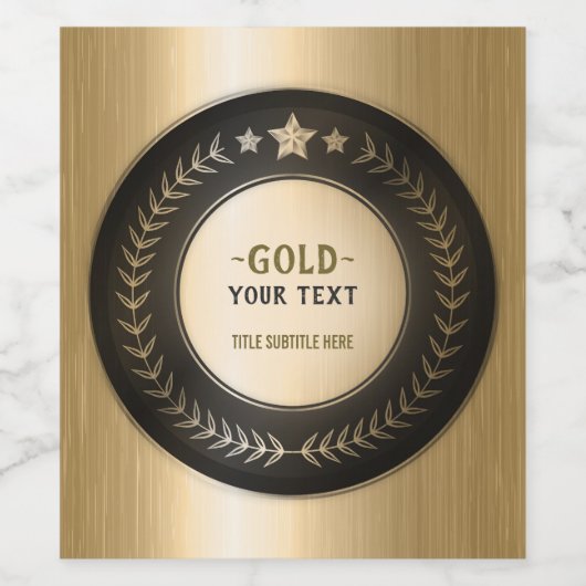 CUSTOM PRINT DIY MEDAL Gold #1 Champion EDITABLE Weinetikett (Einzelnes Label)