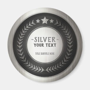 CUSTOM PRINT DIY MEDAL Silbermeister EDITABLE Magnet