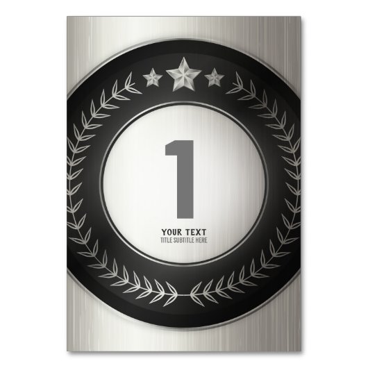 CUSTOM PRINT DIY Silver Tischnummer EDITABLE (Vorderseite)