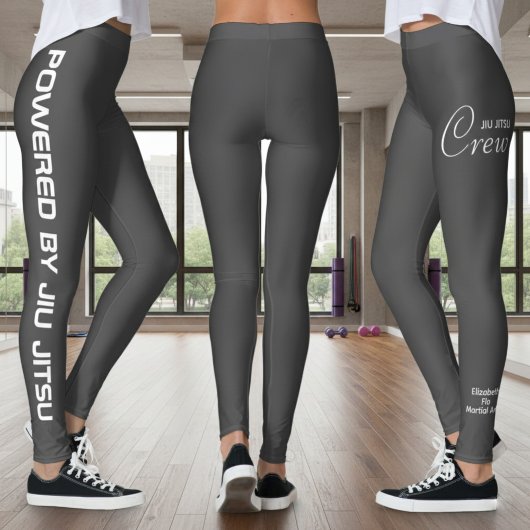 Custom Print Jiu Jitsu Crew Grey Spats Leggings