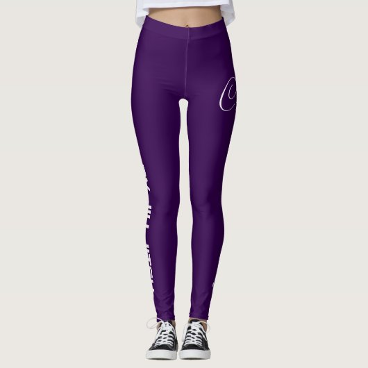 Custom Print Jiu Jitsu Crew Purple Spats Leggings (Vorderseite)