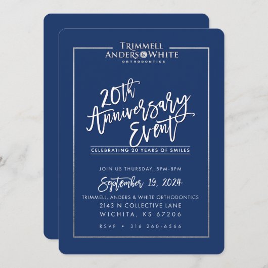 CUSTOM PRINT ORDER for Kelsey - 20. Jubiläum Einladung (Vorne/Hinten)