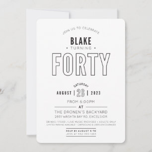 CUSTOM PRINT ORDER für Blake's 40. Geburtstag Einladung