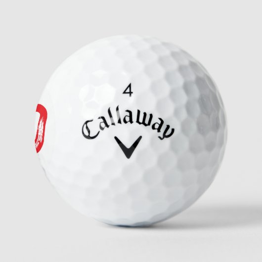 Custom print red paint initials Callaway Golfball (Logo)
