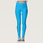 Custom Print Yoga Crew Azure Blue Leggings (Vorderseite)