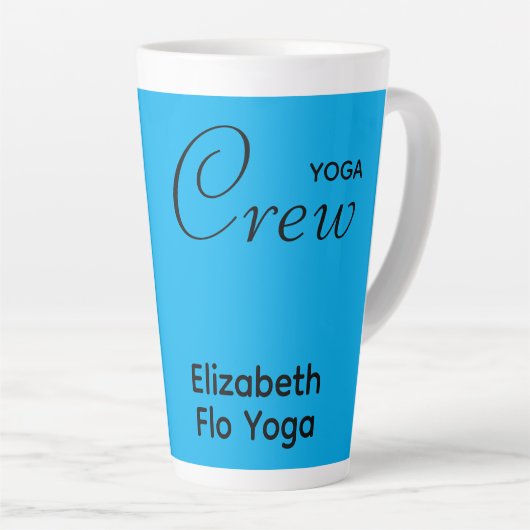 Custom Print Yoga Crew Azure Blue Milchtasse (Rechte Ecke)