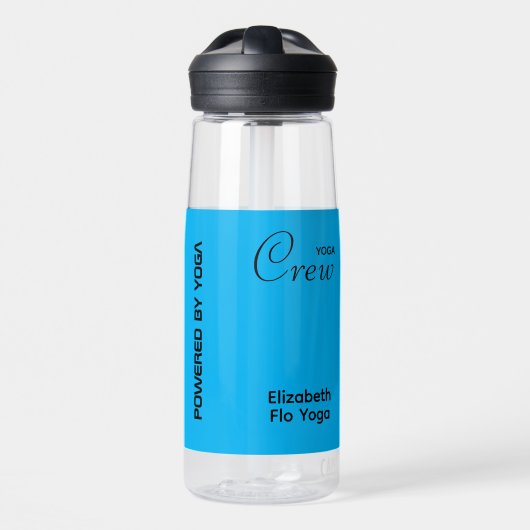 Custom Print Yoga Crew Azure Blue Trinkflasche (Vorne)