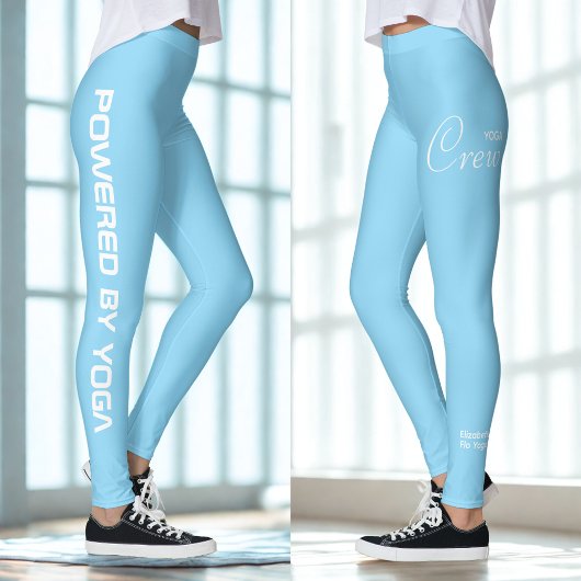 Custom Print Yoga Crew Baby Blue Leggings