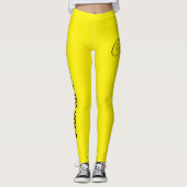 Custom Print Yoga Crew Bright Yellow Leggings (Vorderseite)
