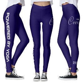 Custom Print Yoga Crew Dark Blue Leggings