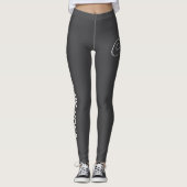 Custom Print Yoga Crew Dark Grey Leggings (Vorderseite)