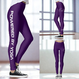 Custom Print Yoga Crew Dark Purple Leggings
