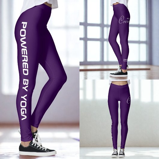 Custom Print Yoga Crew Dark Purple Leggings