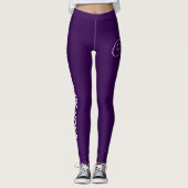 Custom Print Yoga Crew Dark Purple Leggings (Vorderseite)