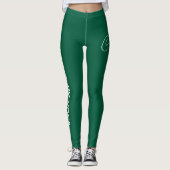 Custom Print Yoga Crew Hunter Green Leggings (Vorderseite)