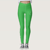 Custom Print Yoga Crew Kelly Green Leggings (Vorderseite)