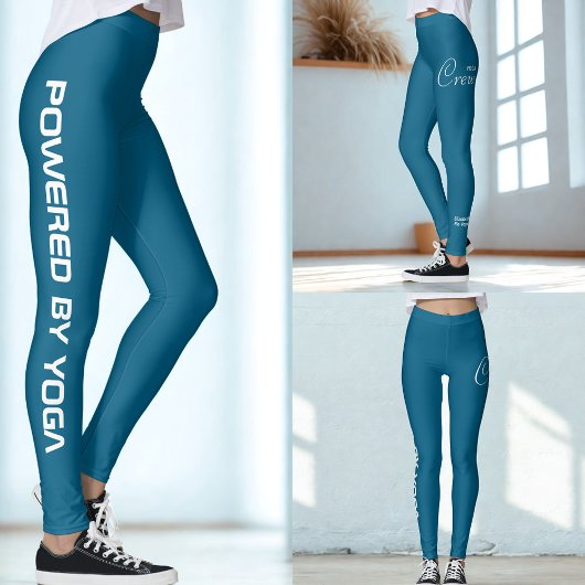 Custom Print Yoga Crew Ocean Blue Leggings