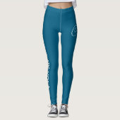Custom Print Yoga Crew Ocean Blue Leggings (Vorderseite)
